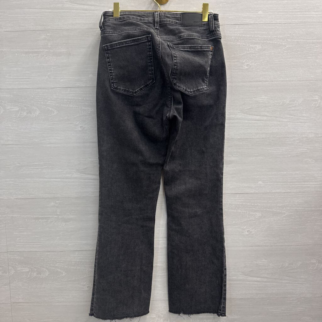 Mavi Black Denim Anika Mid Rise Crop Flare Jeans 27