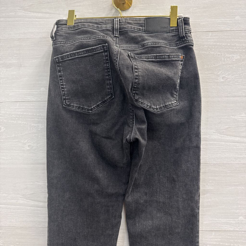 Mavi Black Denim Anika Mid Rise Crop Flare Jeans 27