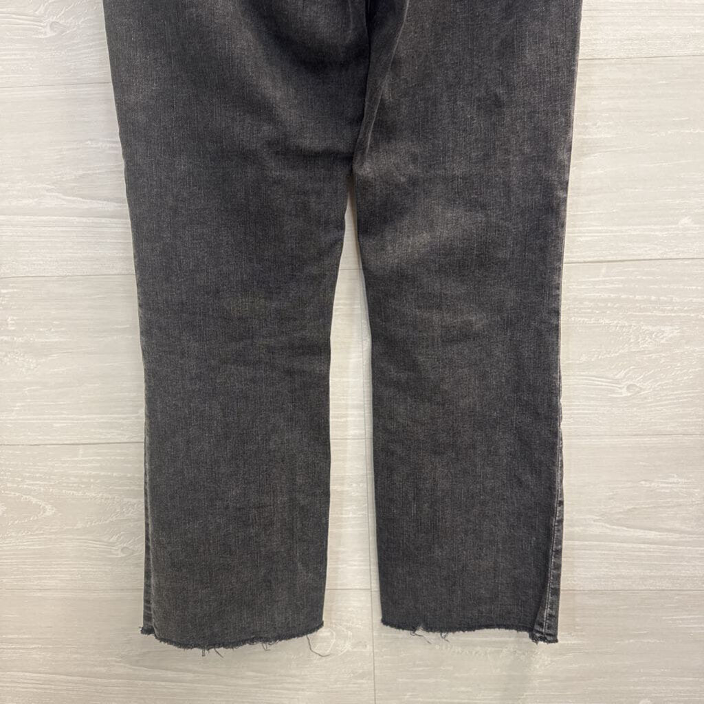 Mavi Black Denim Anika Mid Rise Crop Flare Jeans 27
