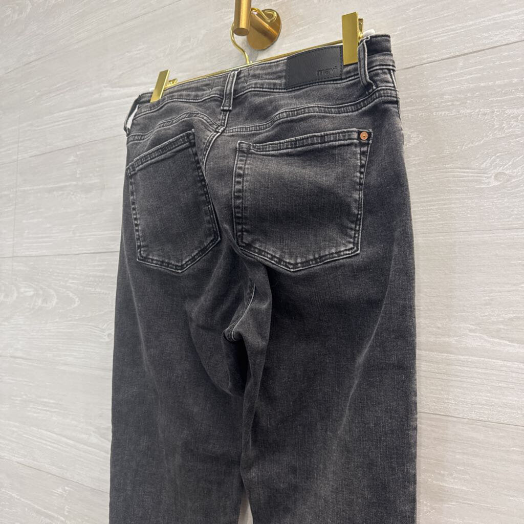 Mavi Black Denim Anika Mid Rise Crop Flare Jeans 27