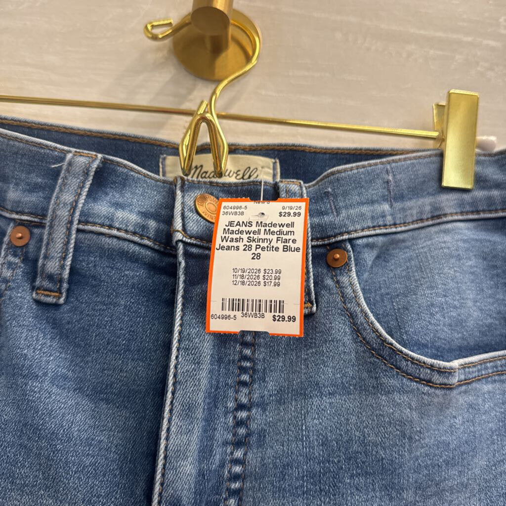 Madewell Medium Wash Skinny Flare Jeans 28 Petite