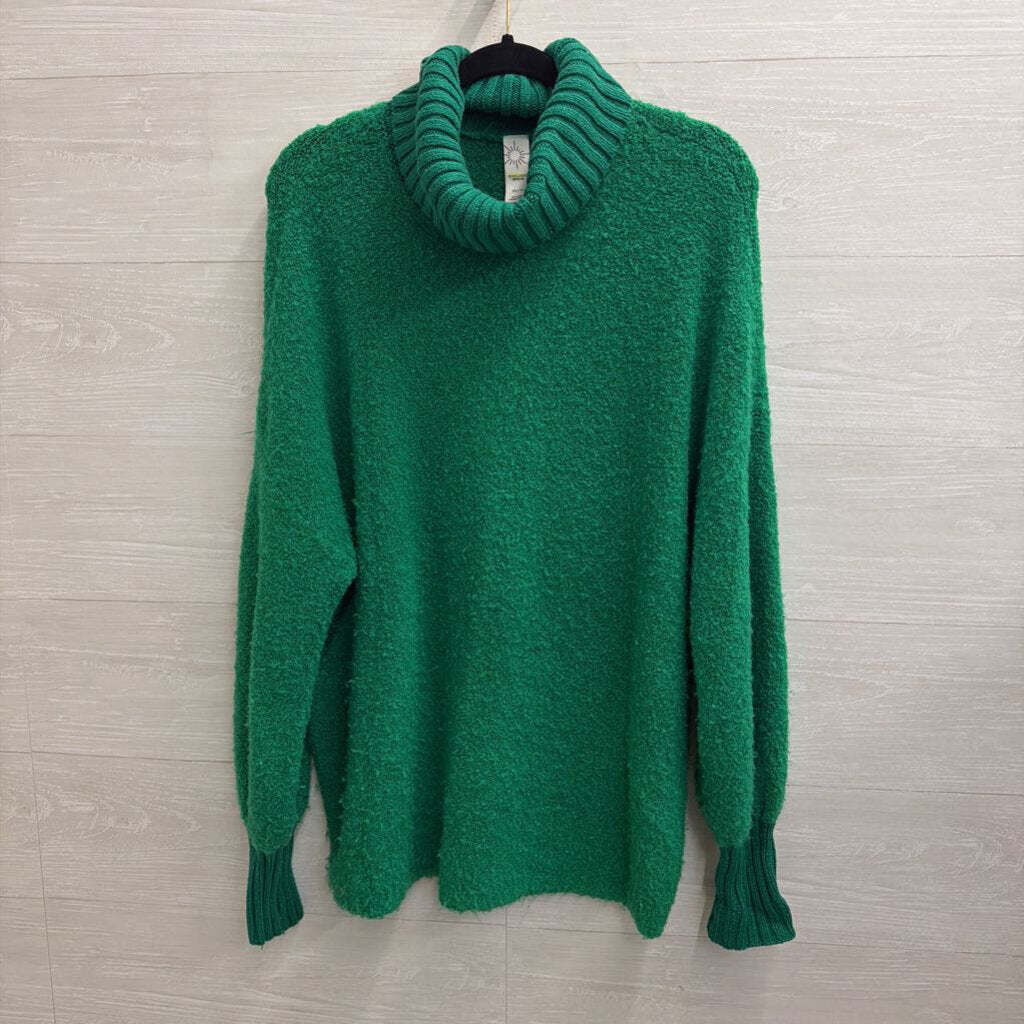 Offline by Aerie Green Textured Oversized Turtleneck Sweater Extra Small