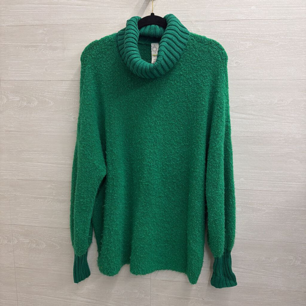 Offline by Aerie Green Textured Oversized Turtleneck Sweater Extra Small