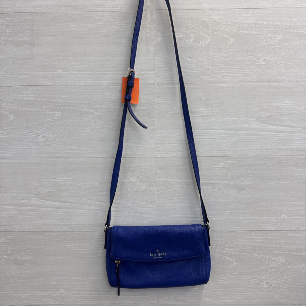 Kate Spade Blue Leather Cobble Mini Carson Crossbody Purse