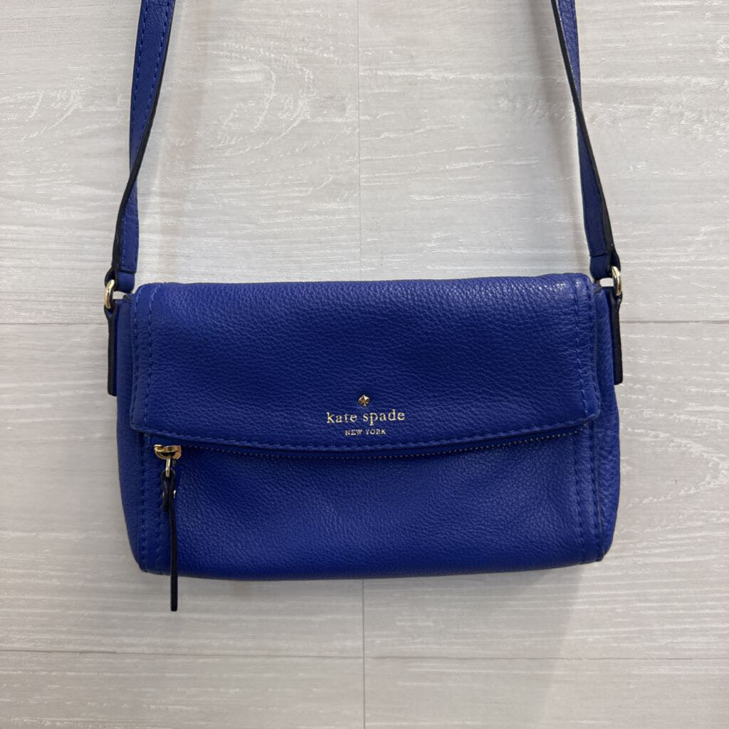 Kate Spade Blue Leather Cobble Mini Carson Crossbody Purse