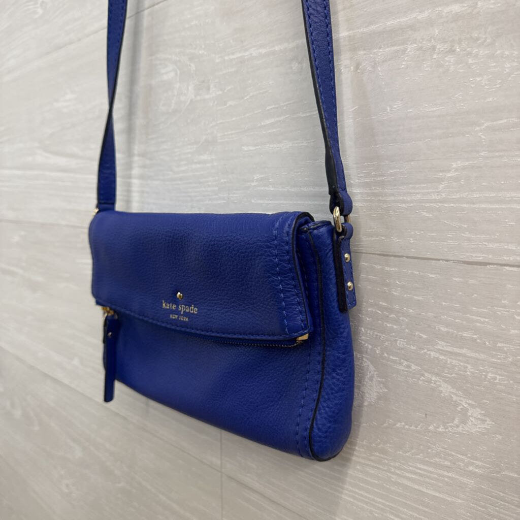Kate Spade Blue Leather Cobble Mini Carson Crossbody Purse