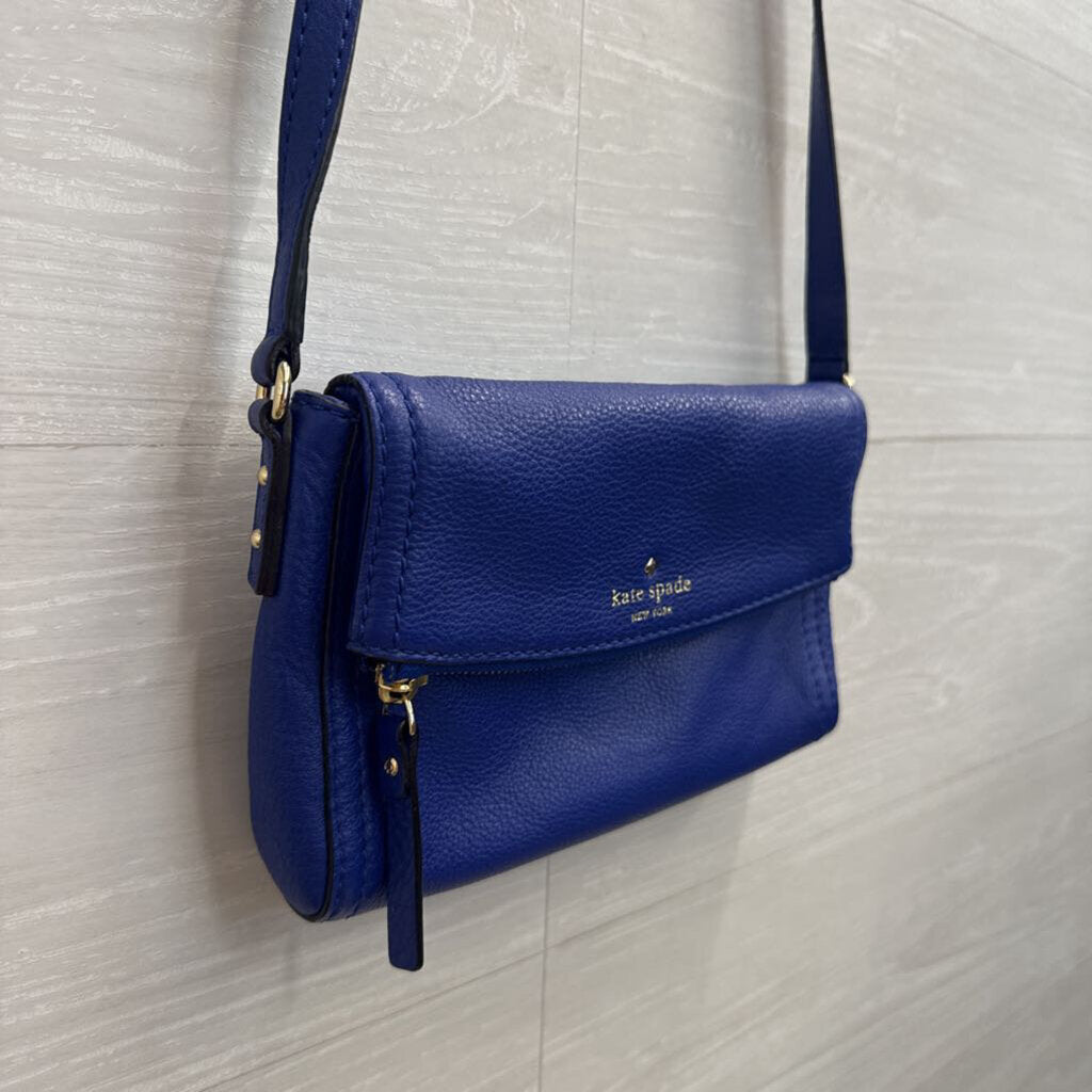 Kate Spade Blue Leather Cobble Mini Carson Crossbody Purse