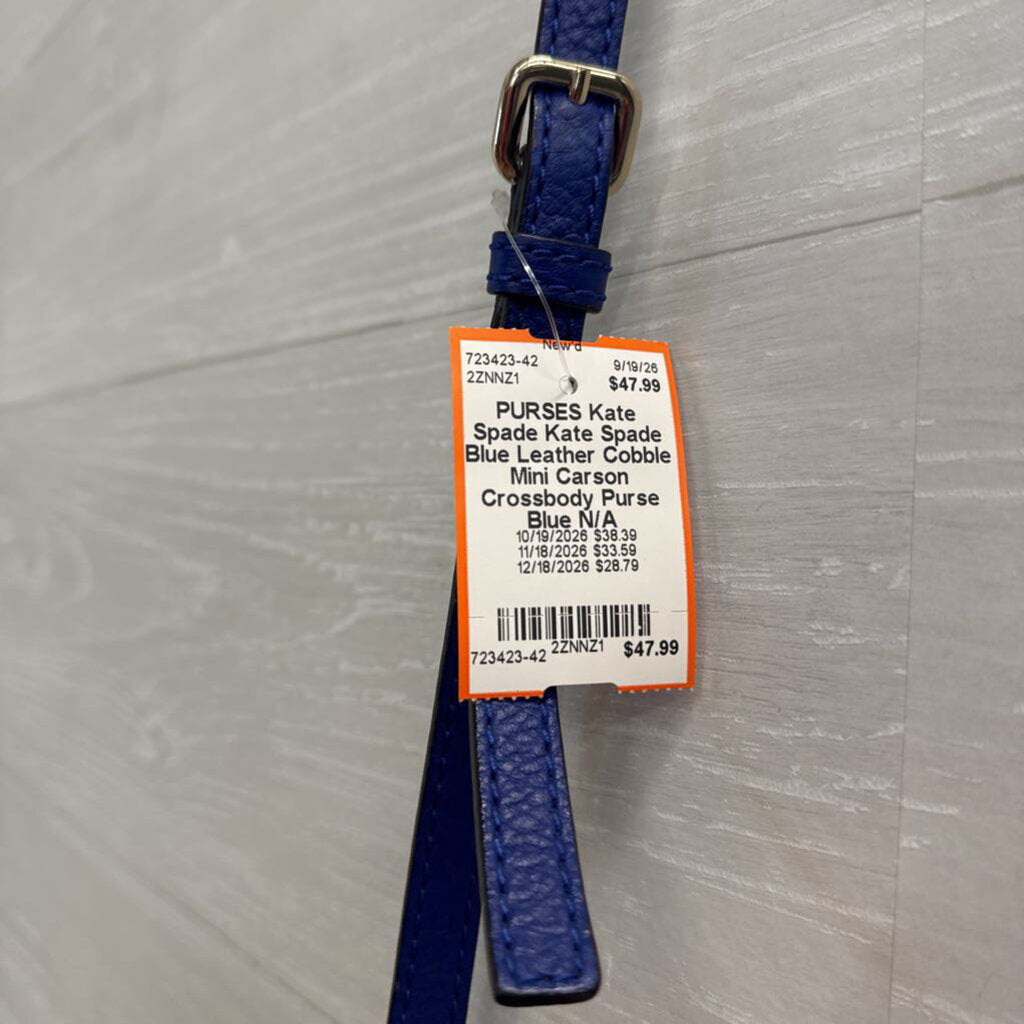 Kate Spade Blue Leather Cobble Mini Carson Crossbody Purse