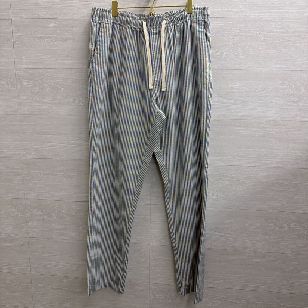 Nautica White/ Blue Striped Pull On Pants Medium