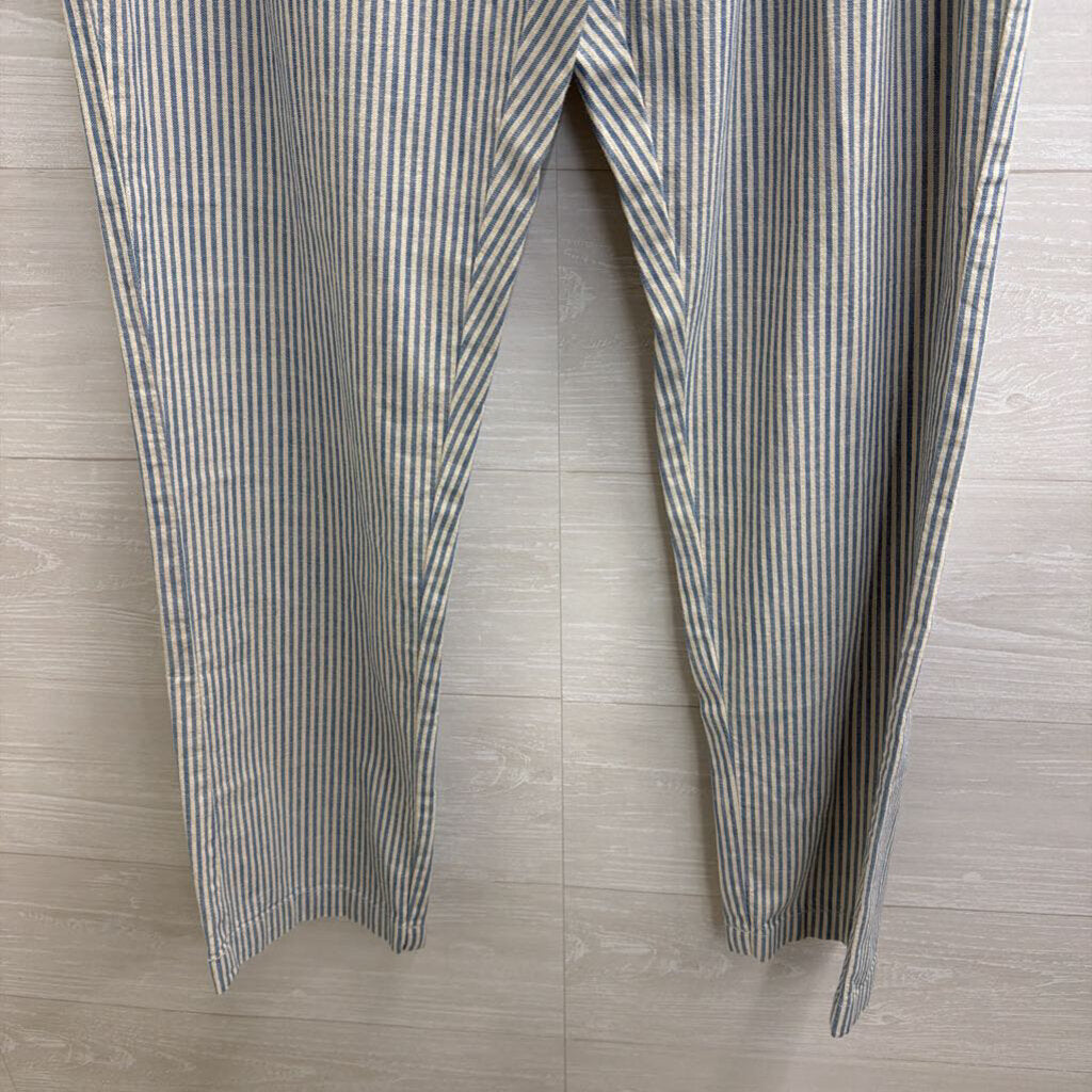Nautica White/ Blue Striped Pull On Pants Medium