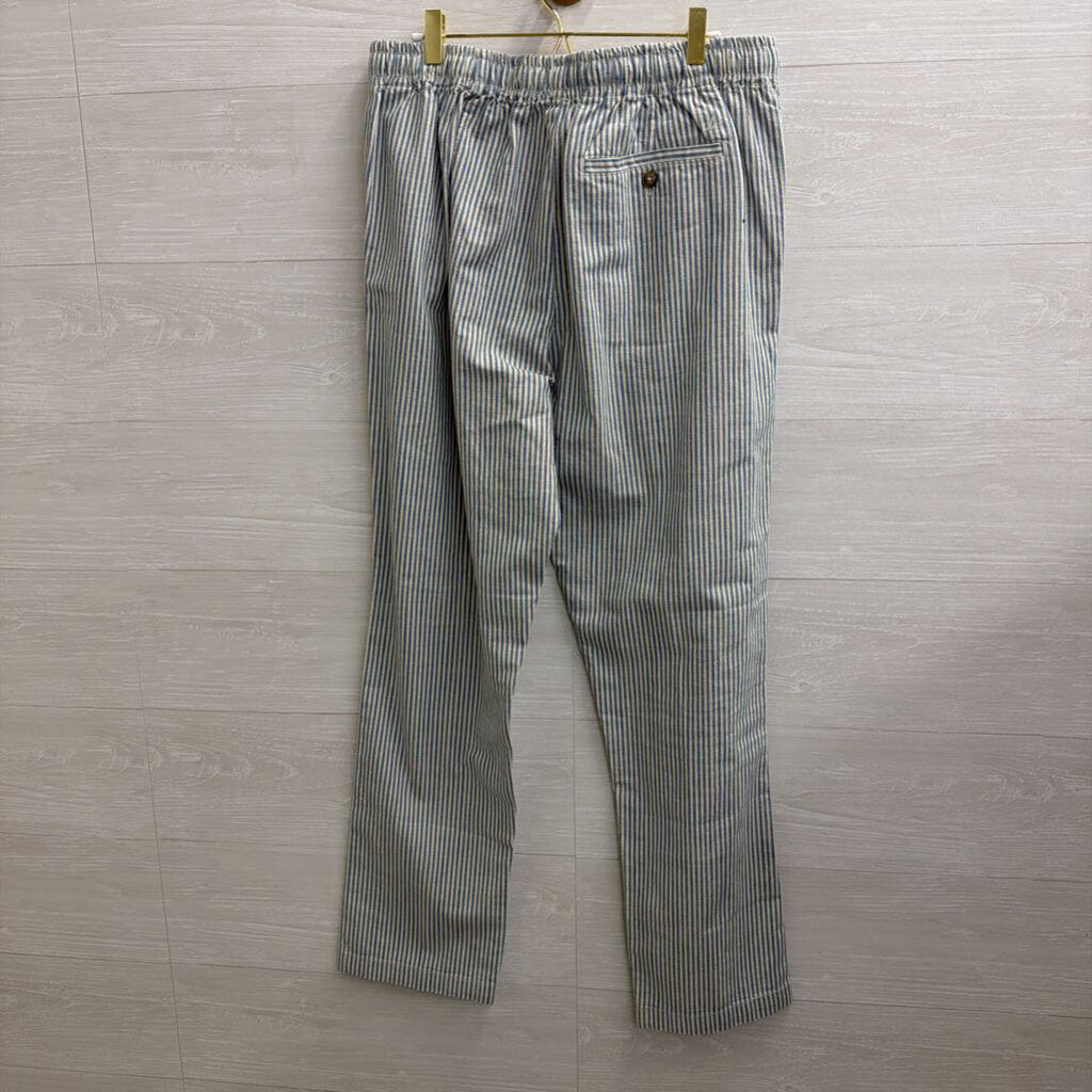 Nautica White/ Blue Striped Pull On Pants Medium