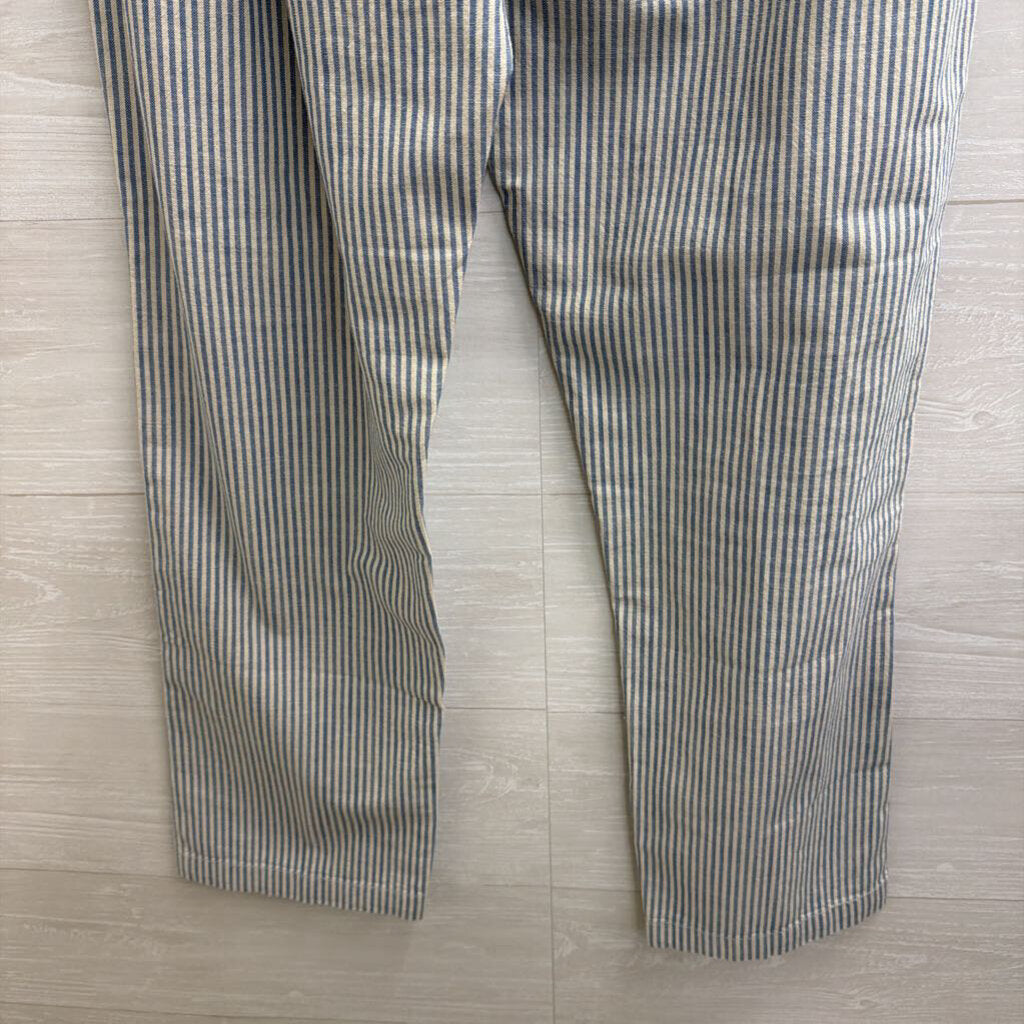 Nautica White/ Blue Striped Pull On Pants Medium