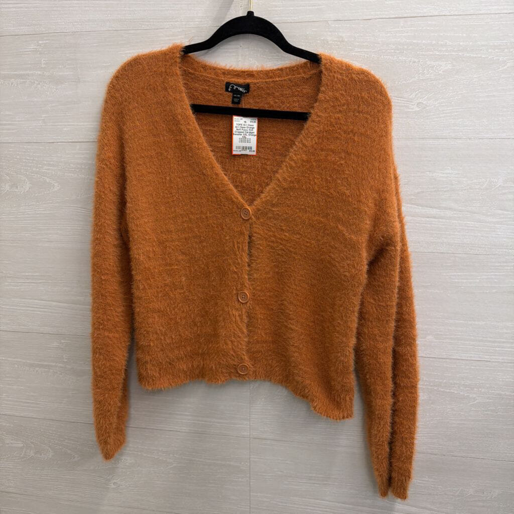 Art Class Orange Soft Fuzzy Knit Cropped Cardigan Sweater XXL