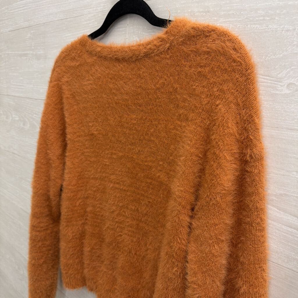 Art Class Orange Soft Fuzzy Knit Cropped Cardigan Sweater XXL