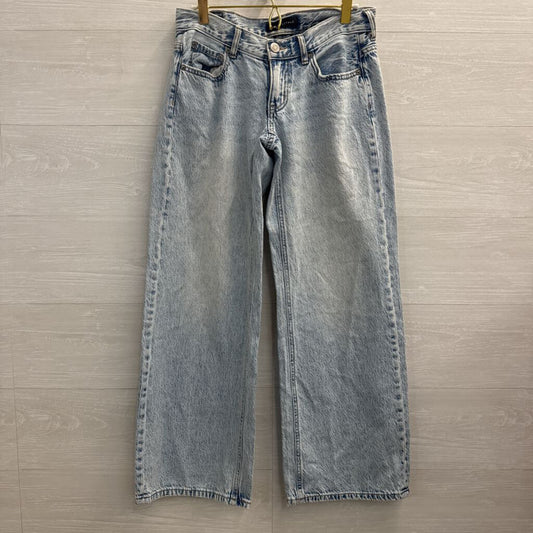 Aeropostale Light Wash Super Low Rise Baggy Wide Leg Jeans 2 Short