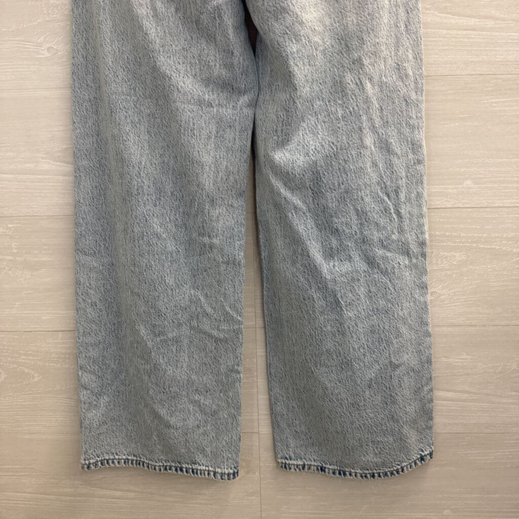 Aeropostale Light Wash Super Low Rise Baggy Wide Leg Jeans 2 Short
