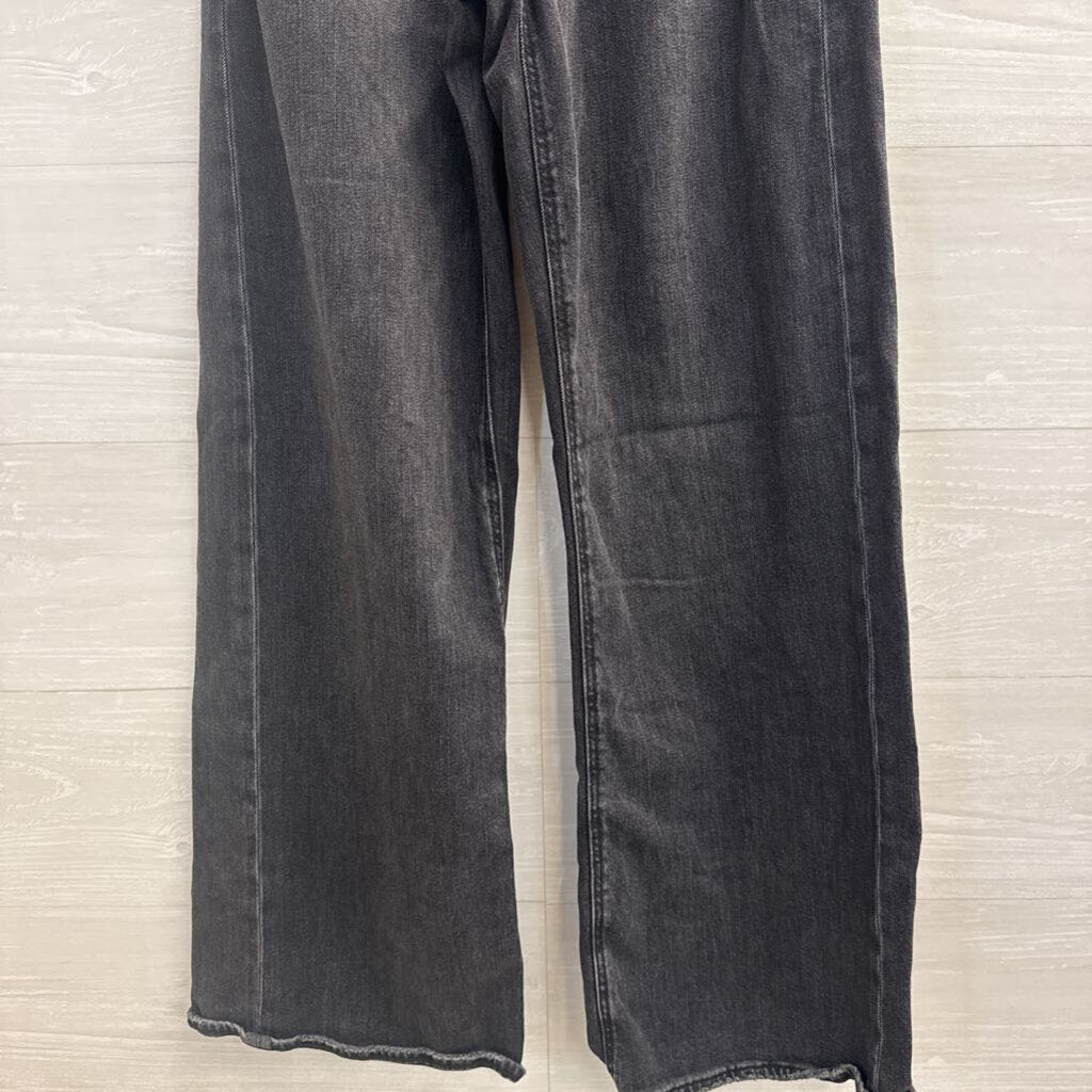 American Eagle Black Denim Curvy Super High Rise Baggy Wide Leg Jeans 000
