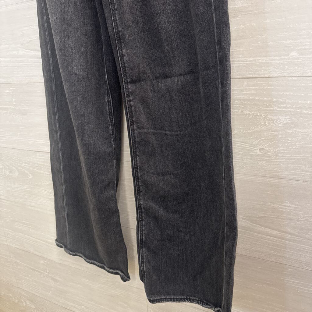 American Eagle Black Denim Curvy Super High Rise Baggy Wide Leg Jeans 000