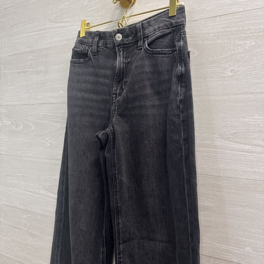 American Eagle Black Denim Curvy Super High Rise Baggy Wide Leg Jeans 000