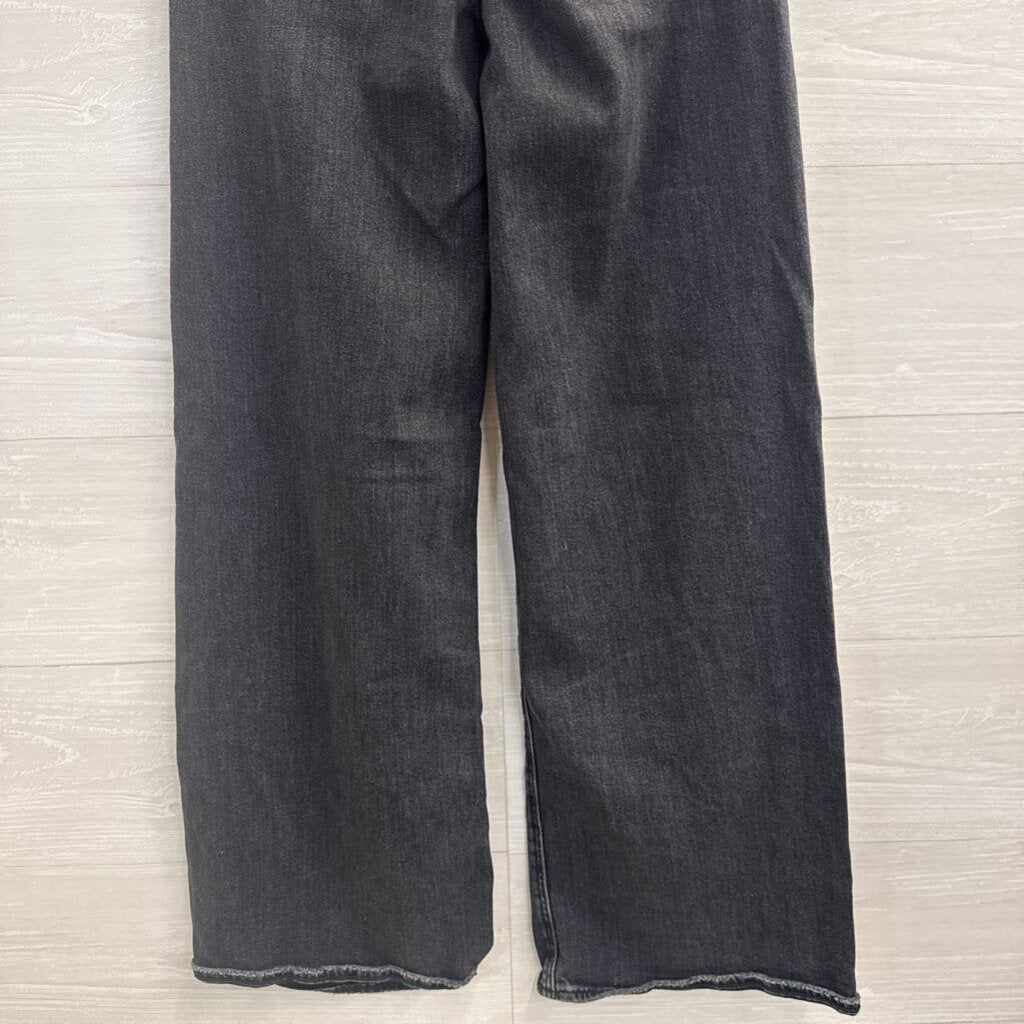 American Eagle Black Denim Curvy Super High Rise Baggy Wide Leg Jeans 000