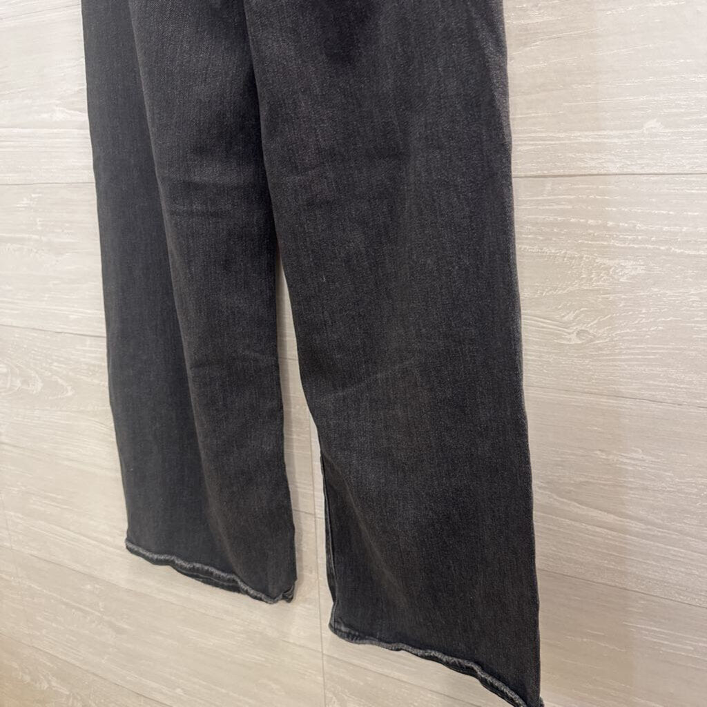 American Eagle Black Denim Curvy Super High Rise Baggy Wide Leg Jeans 000