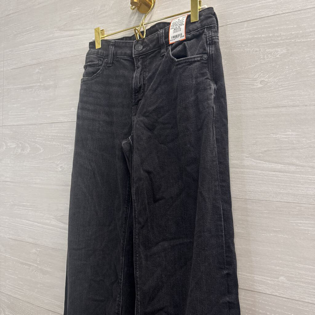American Eagle Black Denim Low Rise Baggy Wide Leg Jeans 00