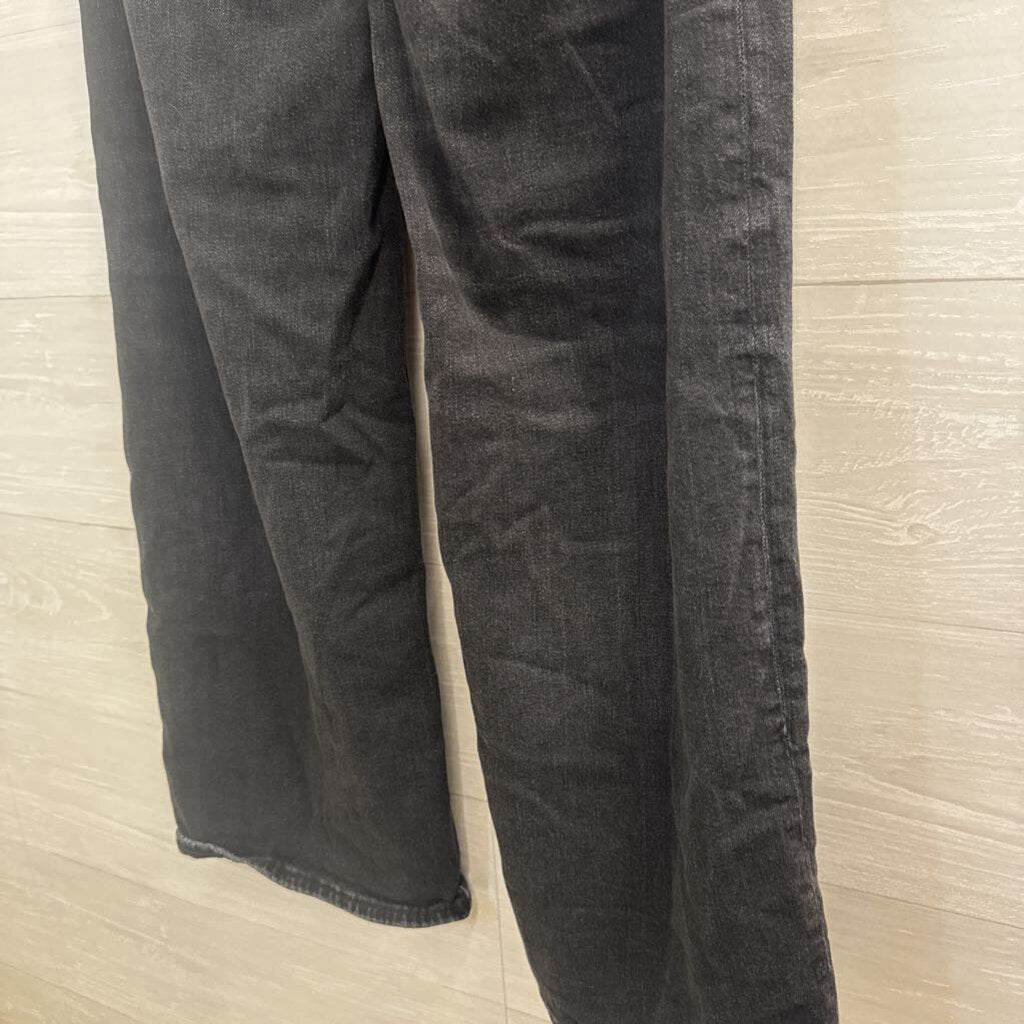 American Eagle Black Denim Low Rise Baggy Wide Leg Jeans 00