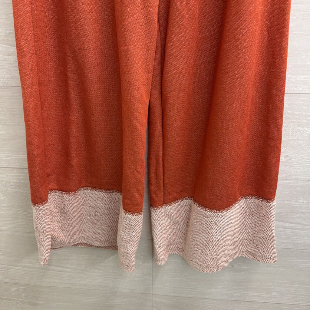 J Her Orange/ White Soft Pull On Pants Medium
