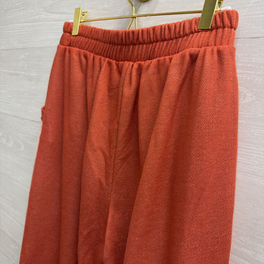 J Her Orange/ White Soft Pull On Pants Medium