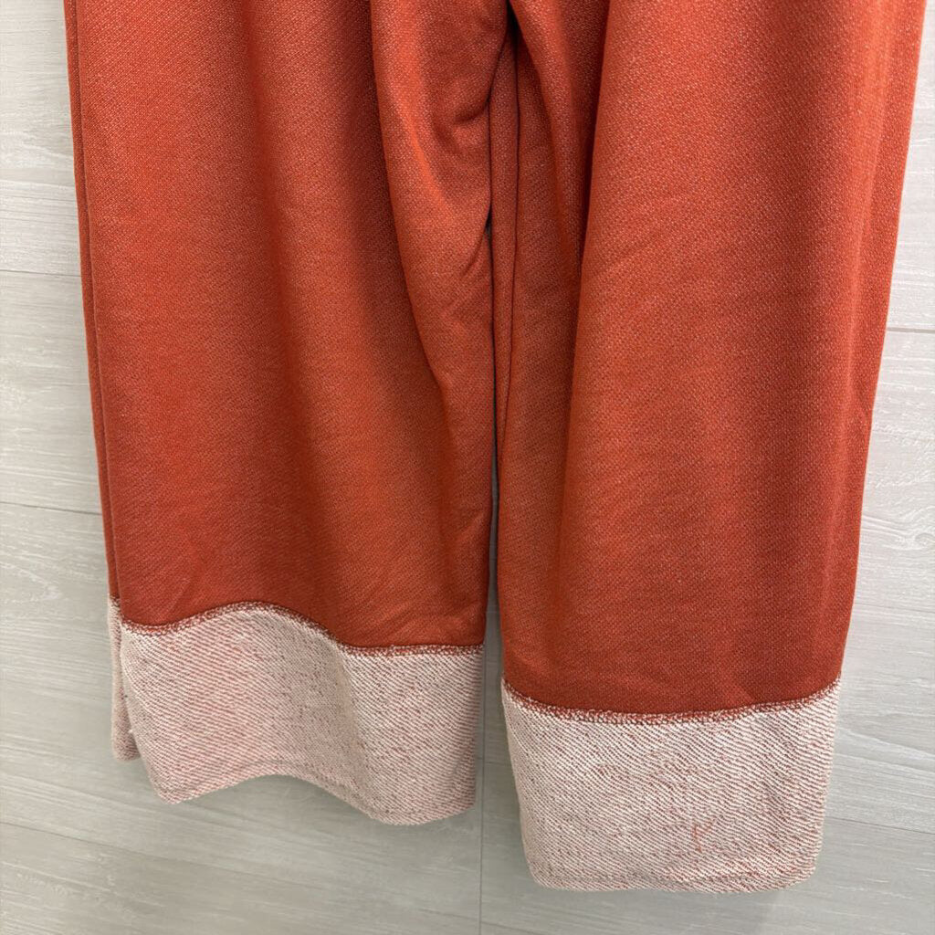 J Her Orange/ White Soft Pull On Pants Medium