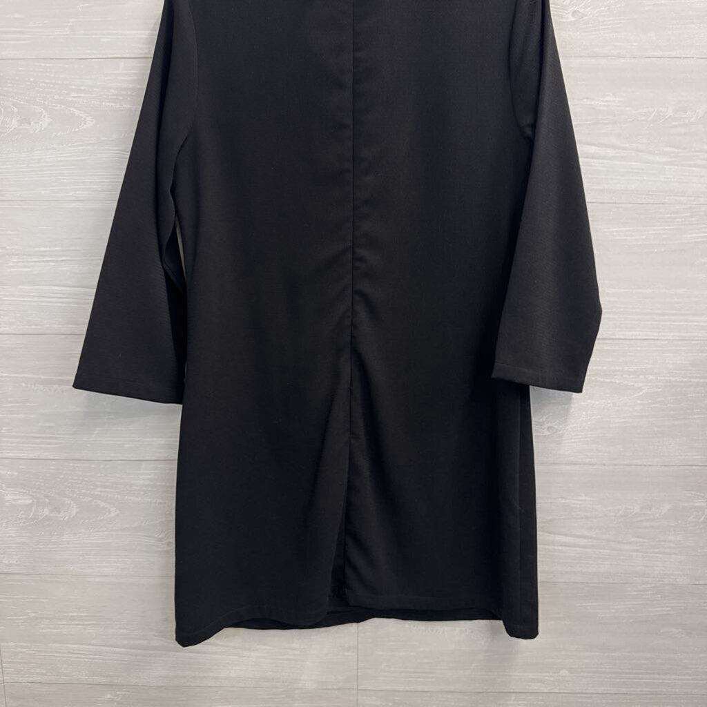 English Factory Black/ Blue Pearl Collar Long Sleeve Dress Large