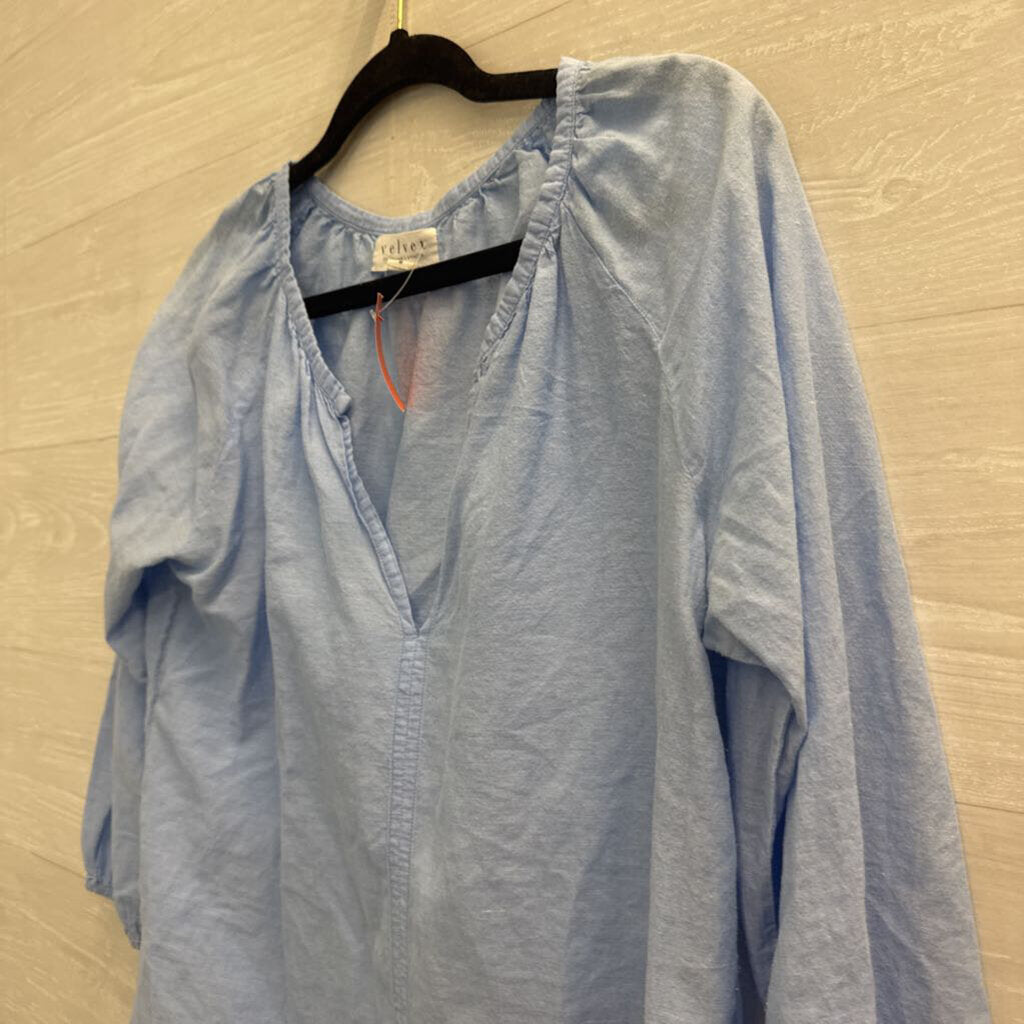 Velvet Blue Long Sleeve Top Medium