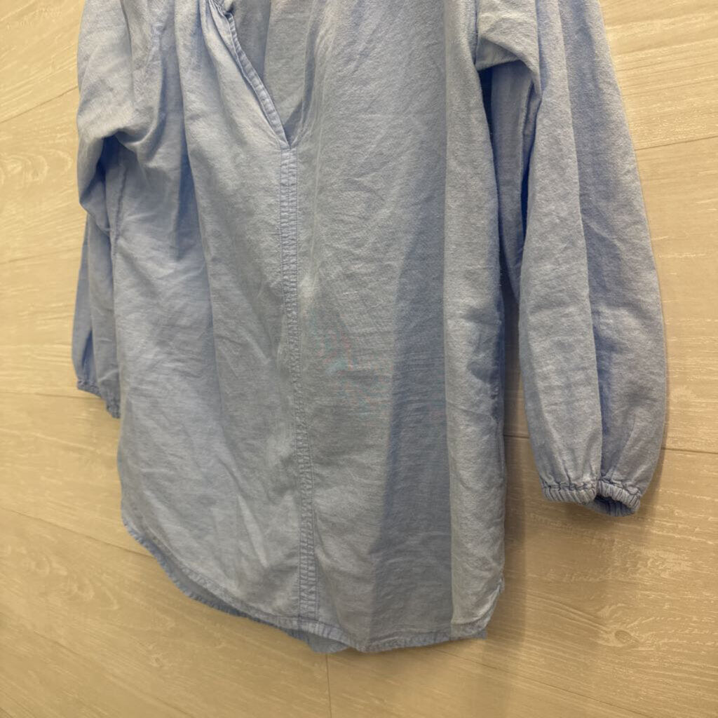 Velvet Blue Long Sleeve Top Medium