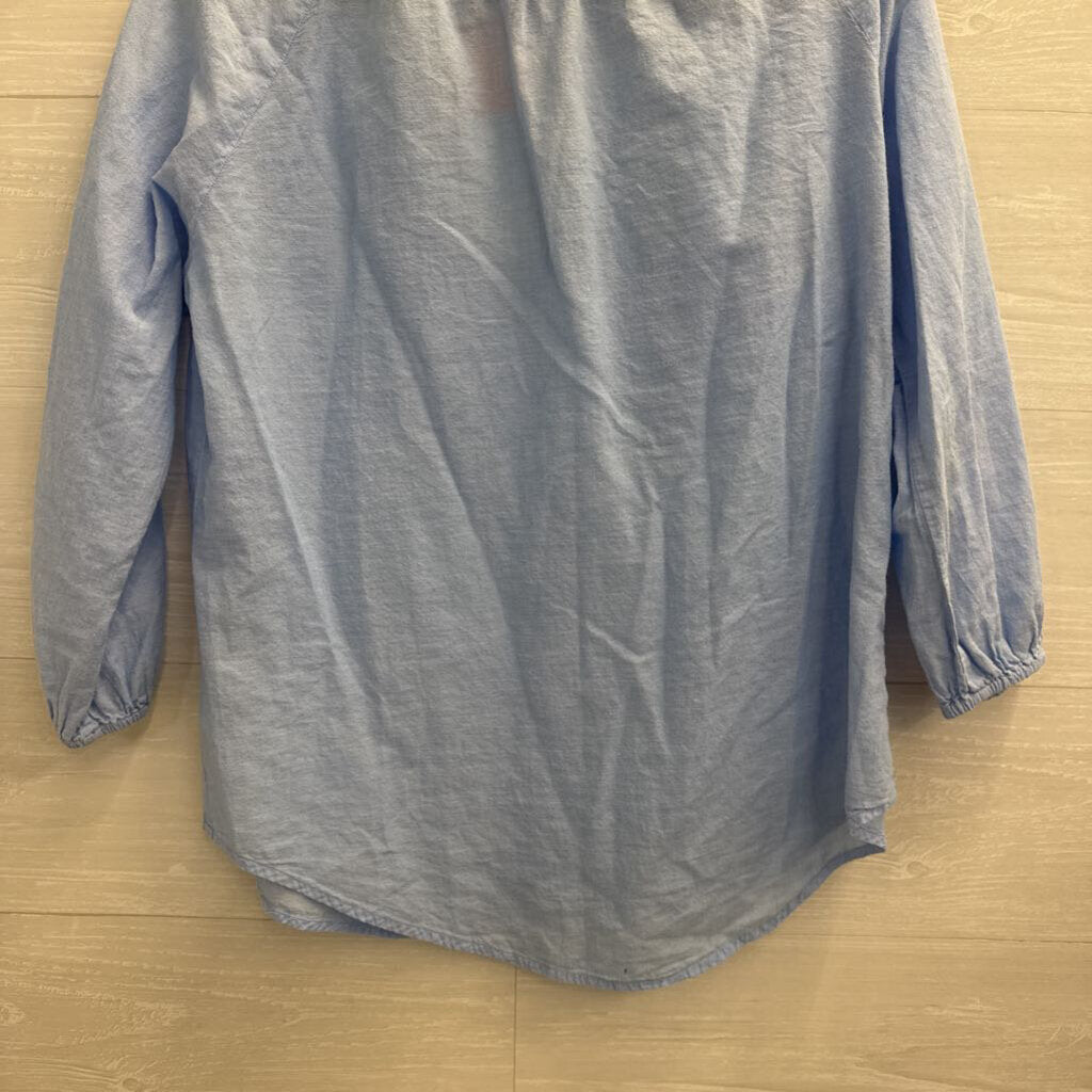 Velvet Blue Long Sleeve Top Medium