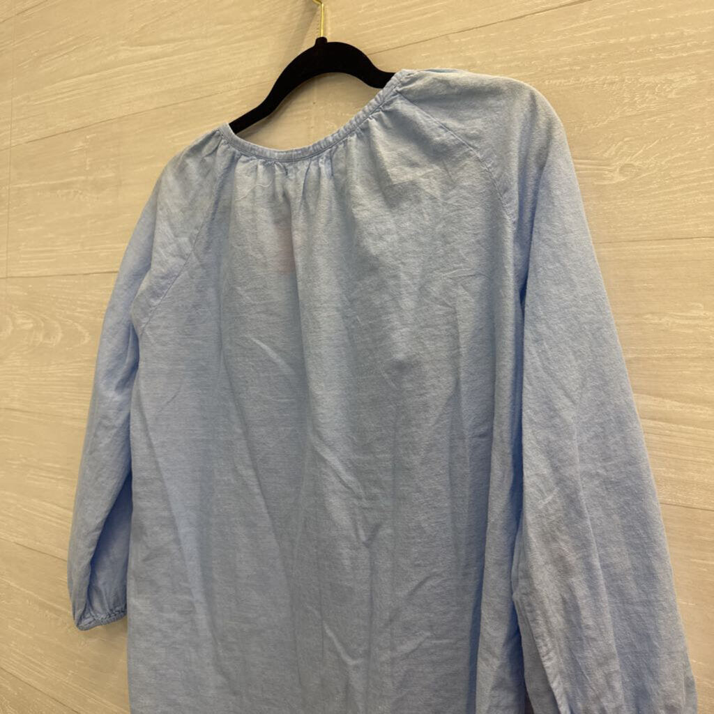 Velvet Blue Long Sleeve Top Medium
