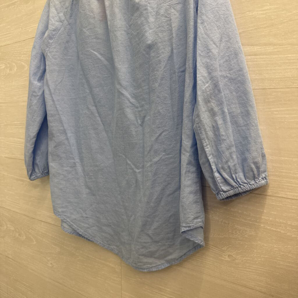 Velvet Blue Long Sleeve Top Medium