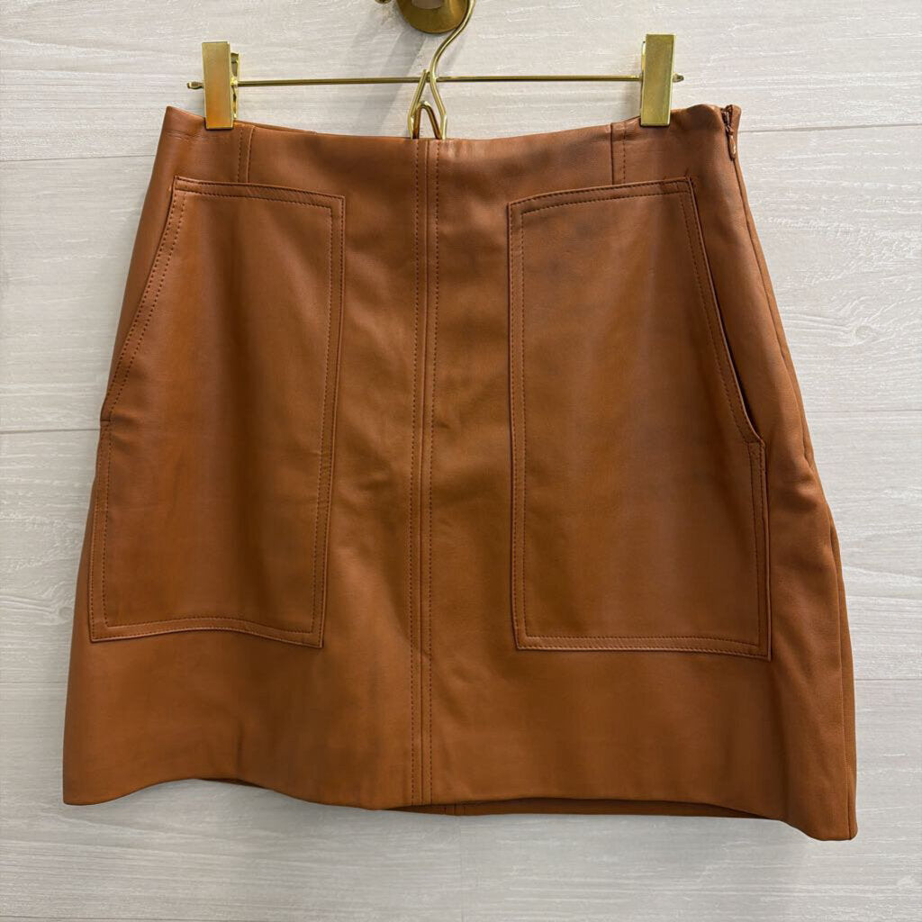 H&M Brown Faux Leather Mini Skirt 6