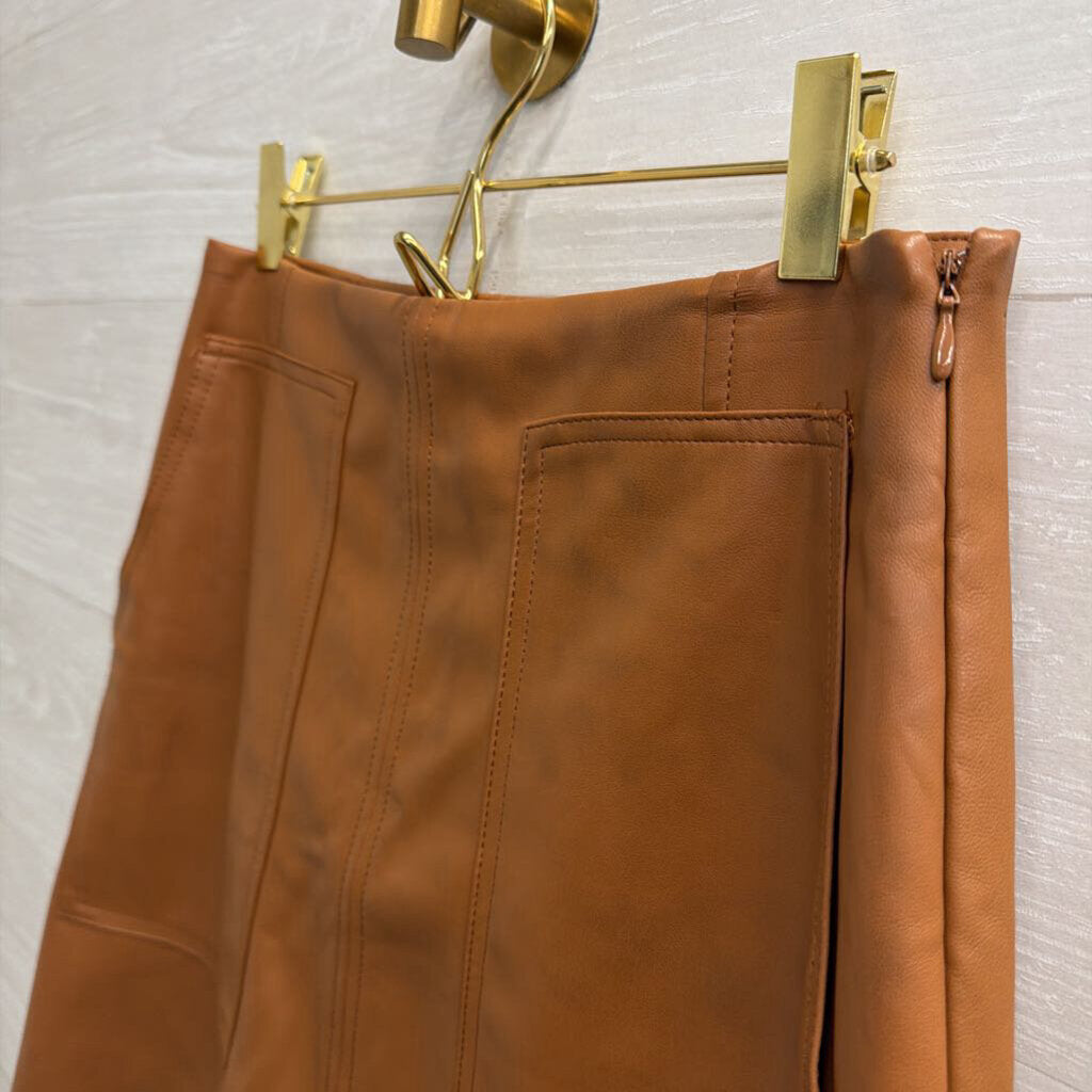 H&M Brown Faux Leather Mini Skirt 6