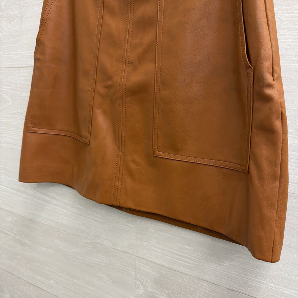 H&M Brown Faux Leather Mini Skirt 6