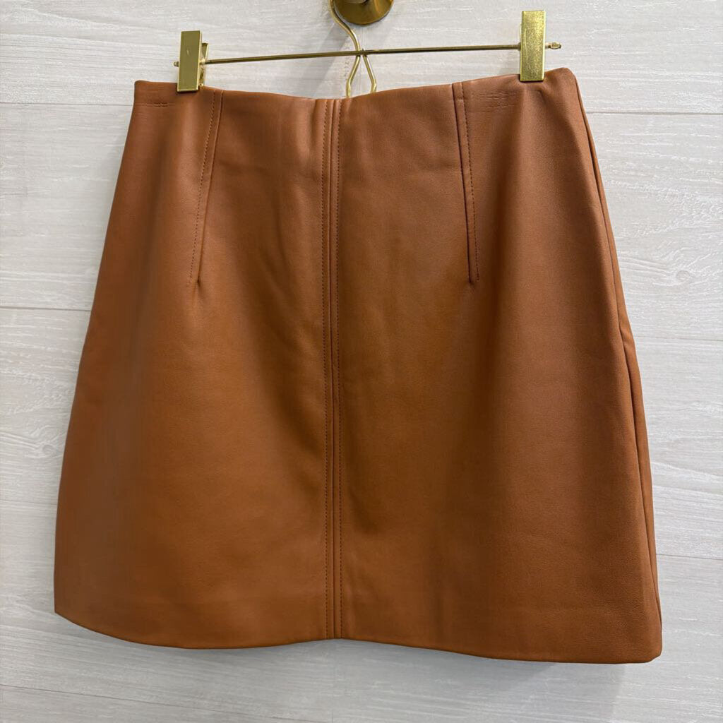 H&M Brown Faux Leather Mini Skirt 6