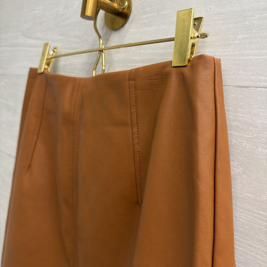 H&M Brown Faux Leather Mini Skirt 6