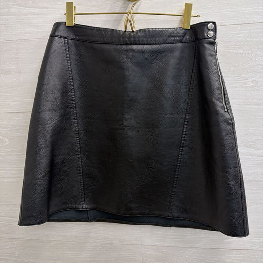 Zara Black Faux Leather Mini Skirt Medium