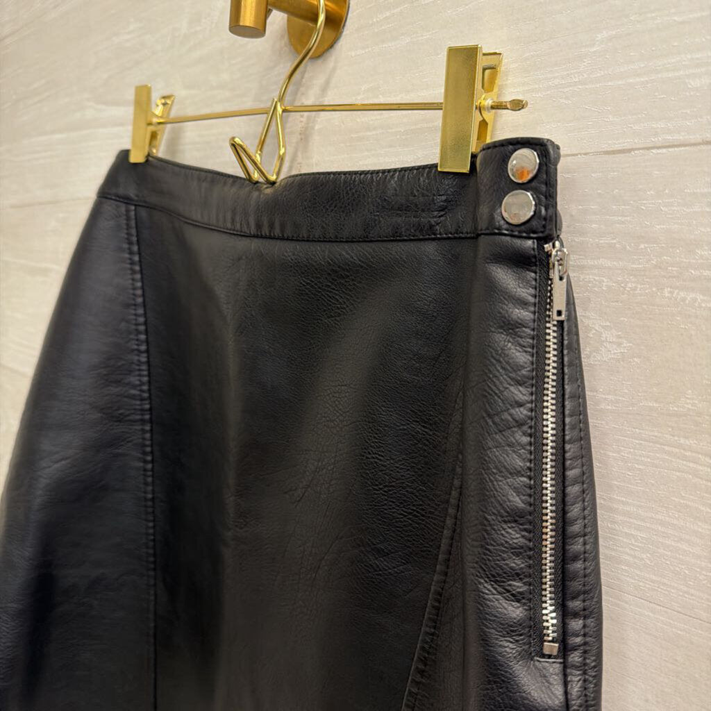 Zara Black Faux Leather Mini Skirt Medium