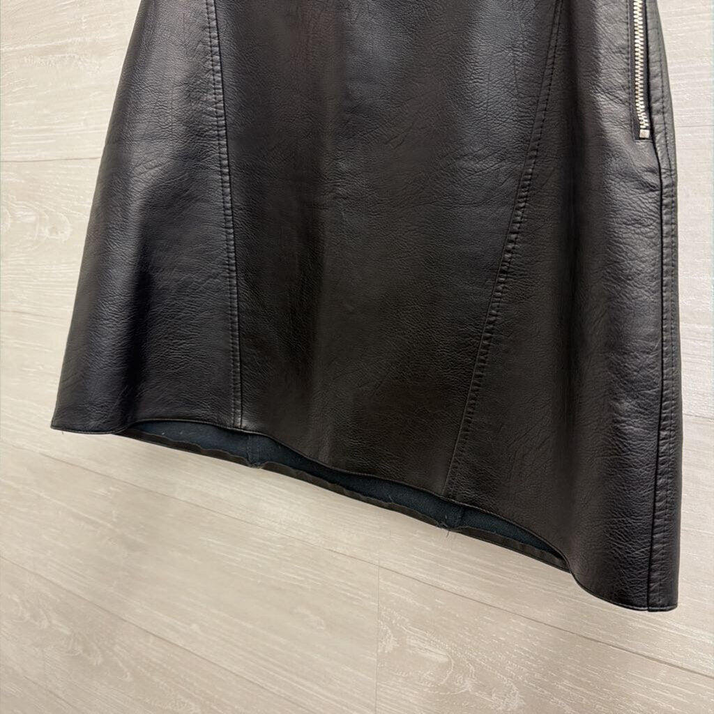 Zara Black Faux Leather Mini Skirt Medium