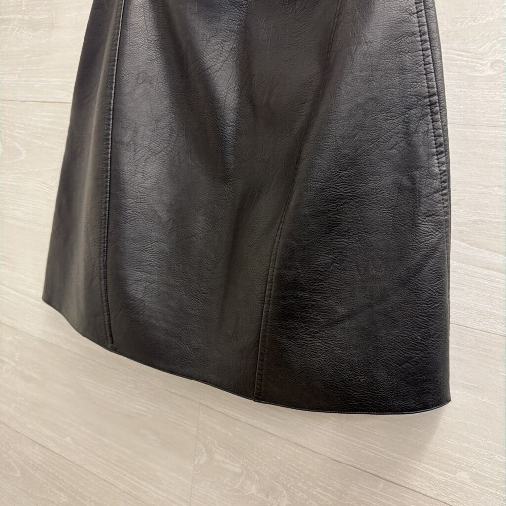Zara Black Faux Leather Mini Skirt Medium