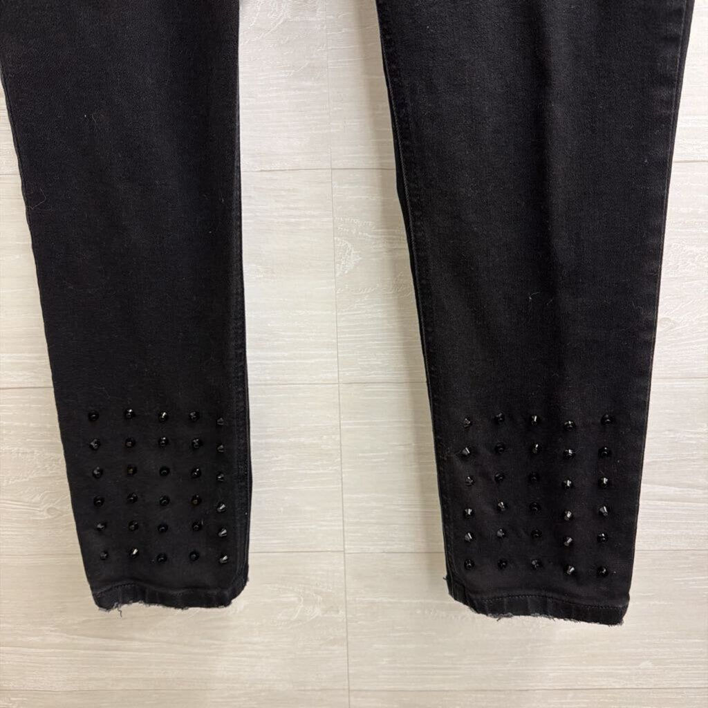 DL1961 Black Denim Florence Studded Hem Pants 31