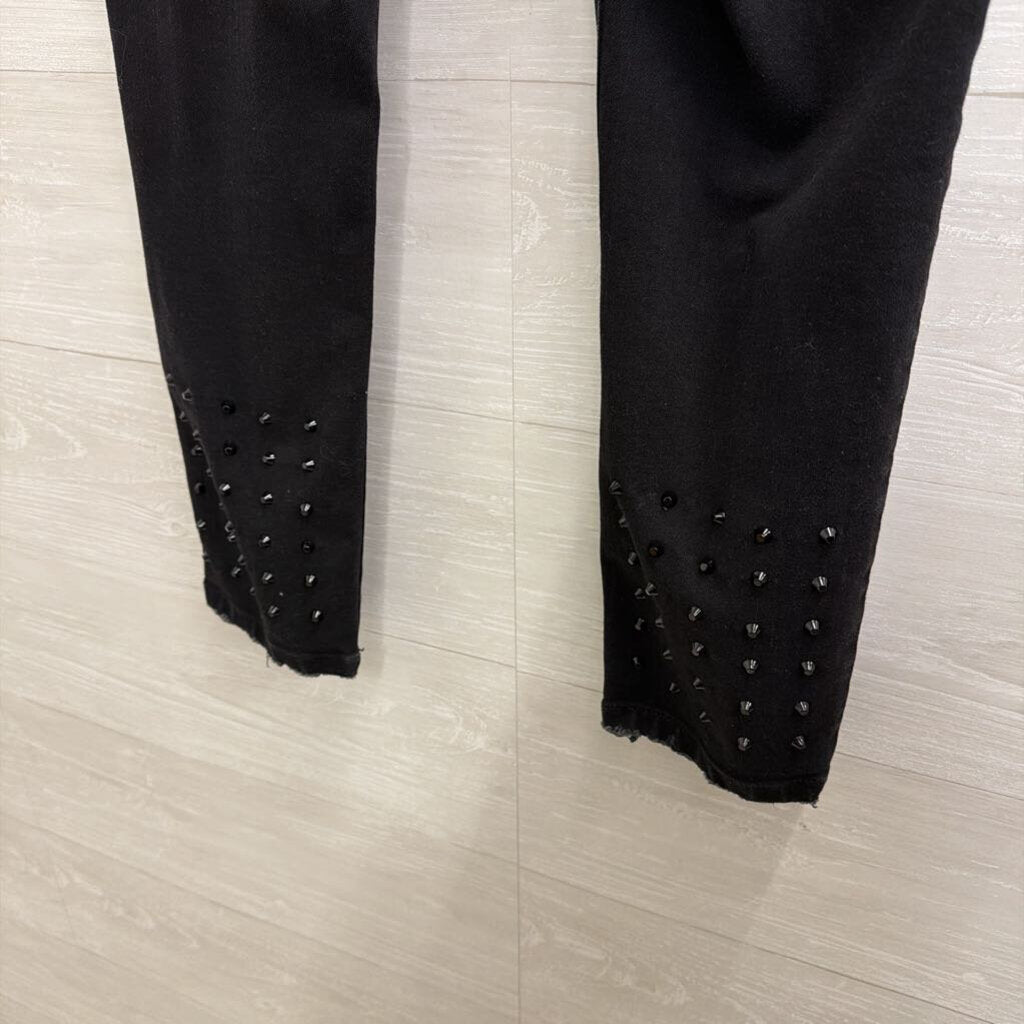 DL1961 Black Denim Florence Studded Hem Pants 31