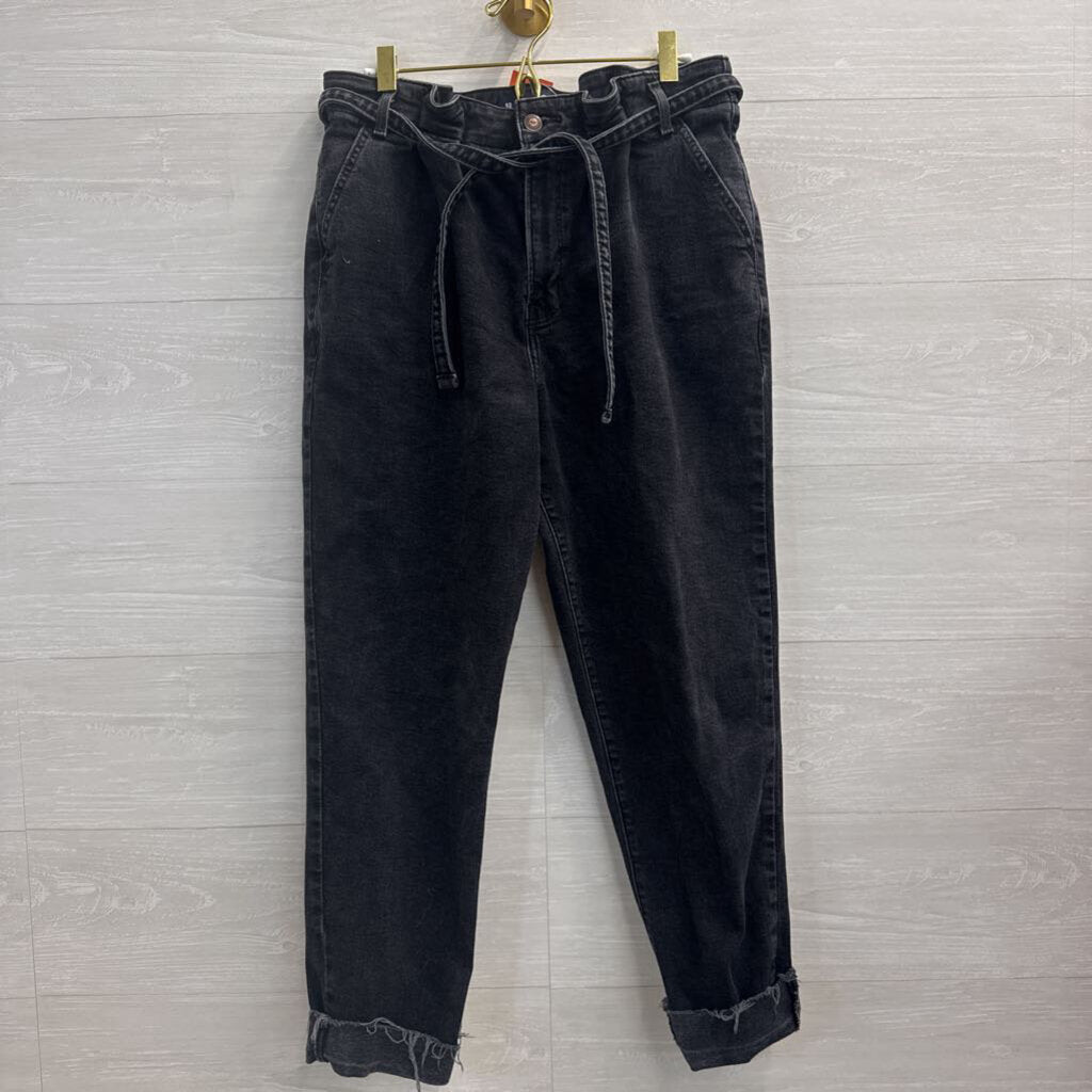 Hollister Black Denim Ultra High Rise Mom Jeans 29