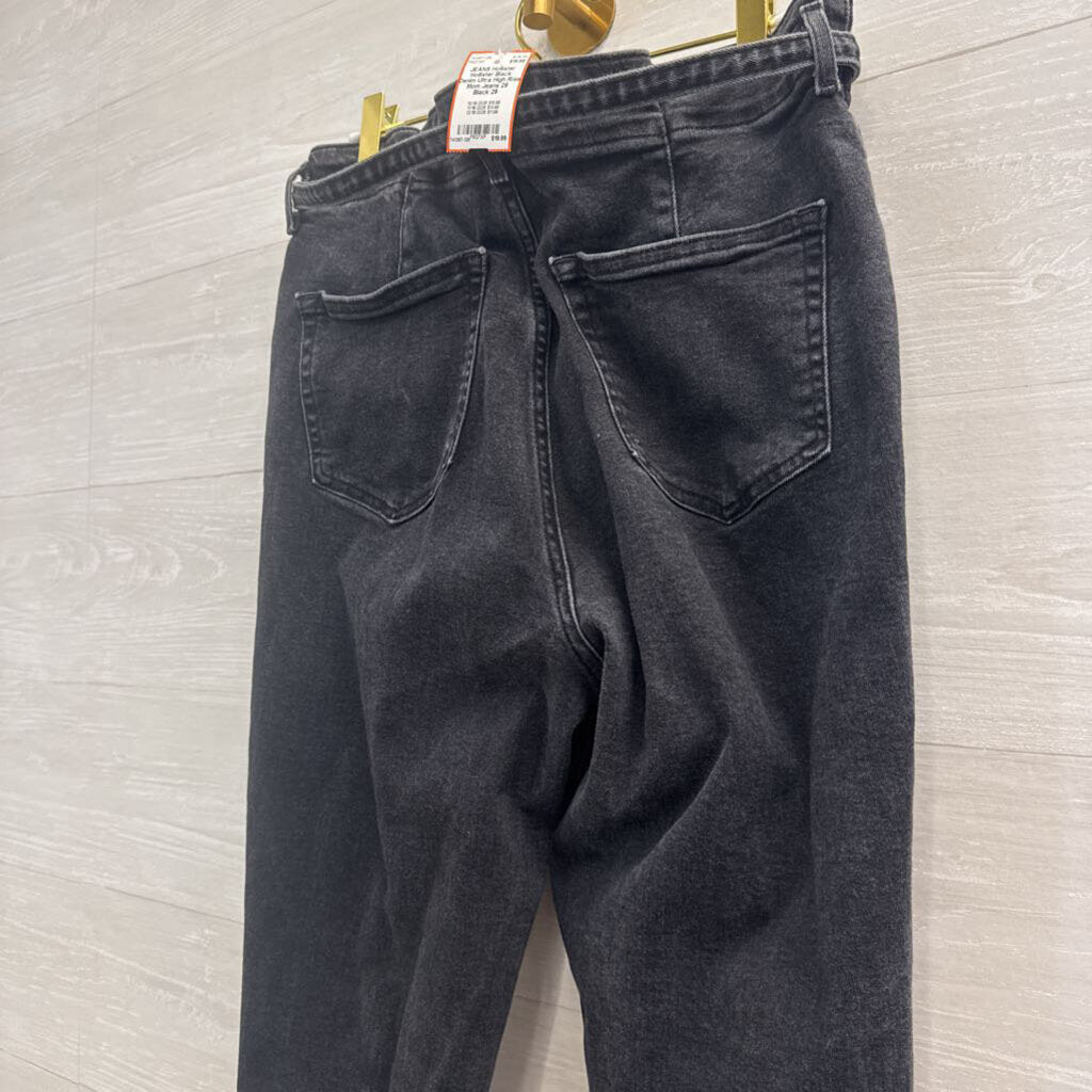 Hollister Black Denim Ultra High Rise Mom Jeans 29