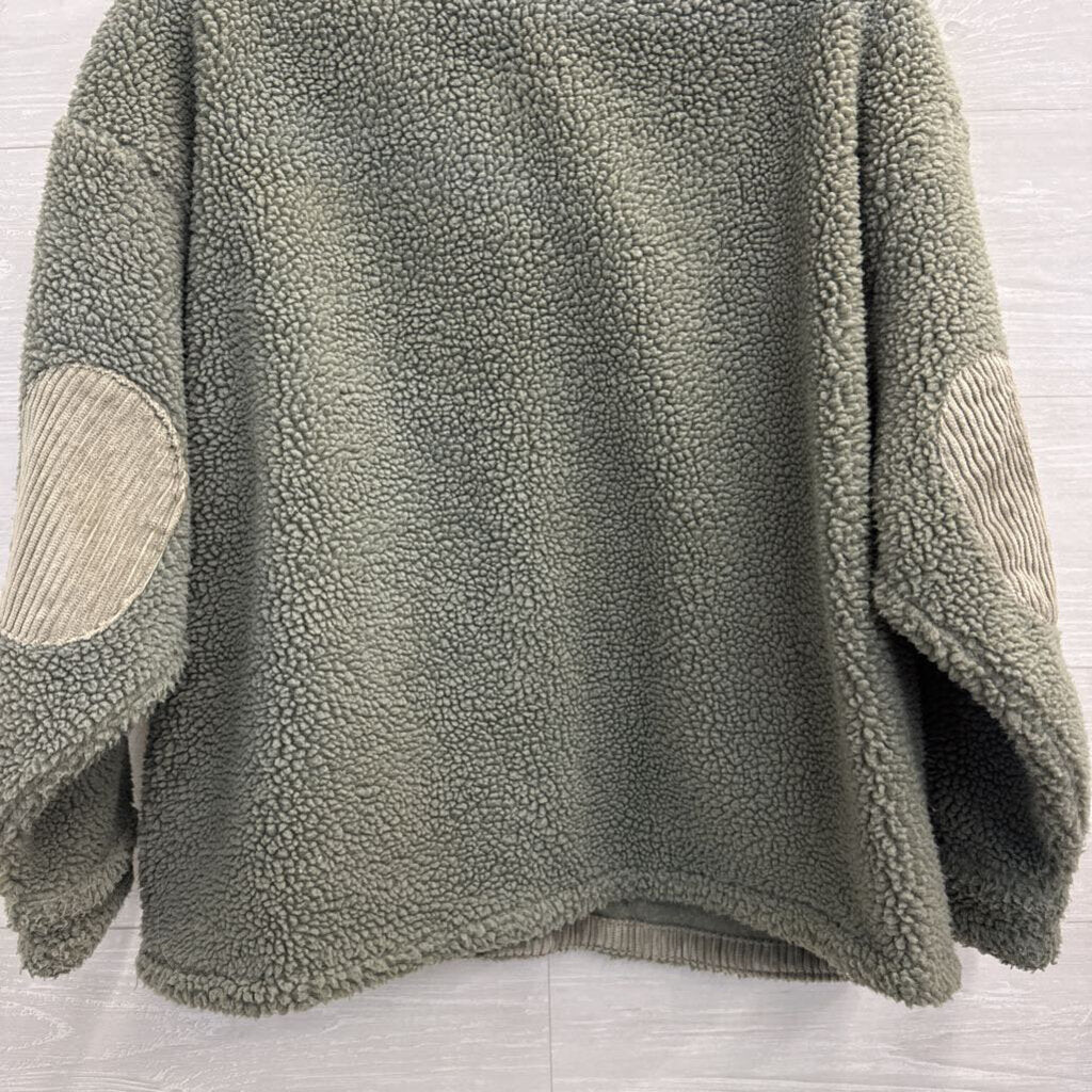 Zara Green Fleece Button Front Shacket Medium